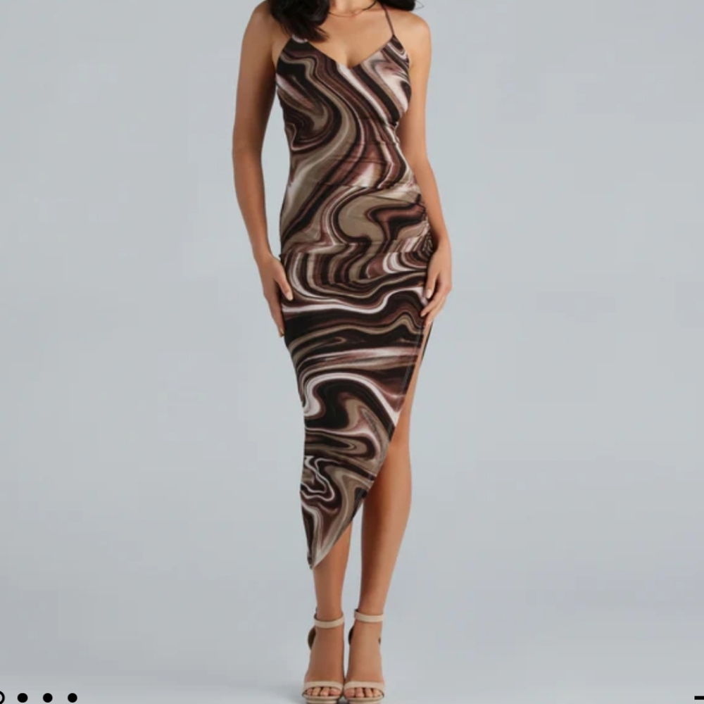 Asymmetrical Midi Dress